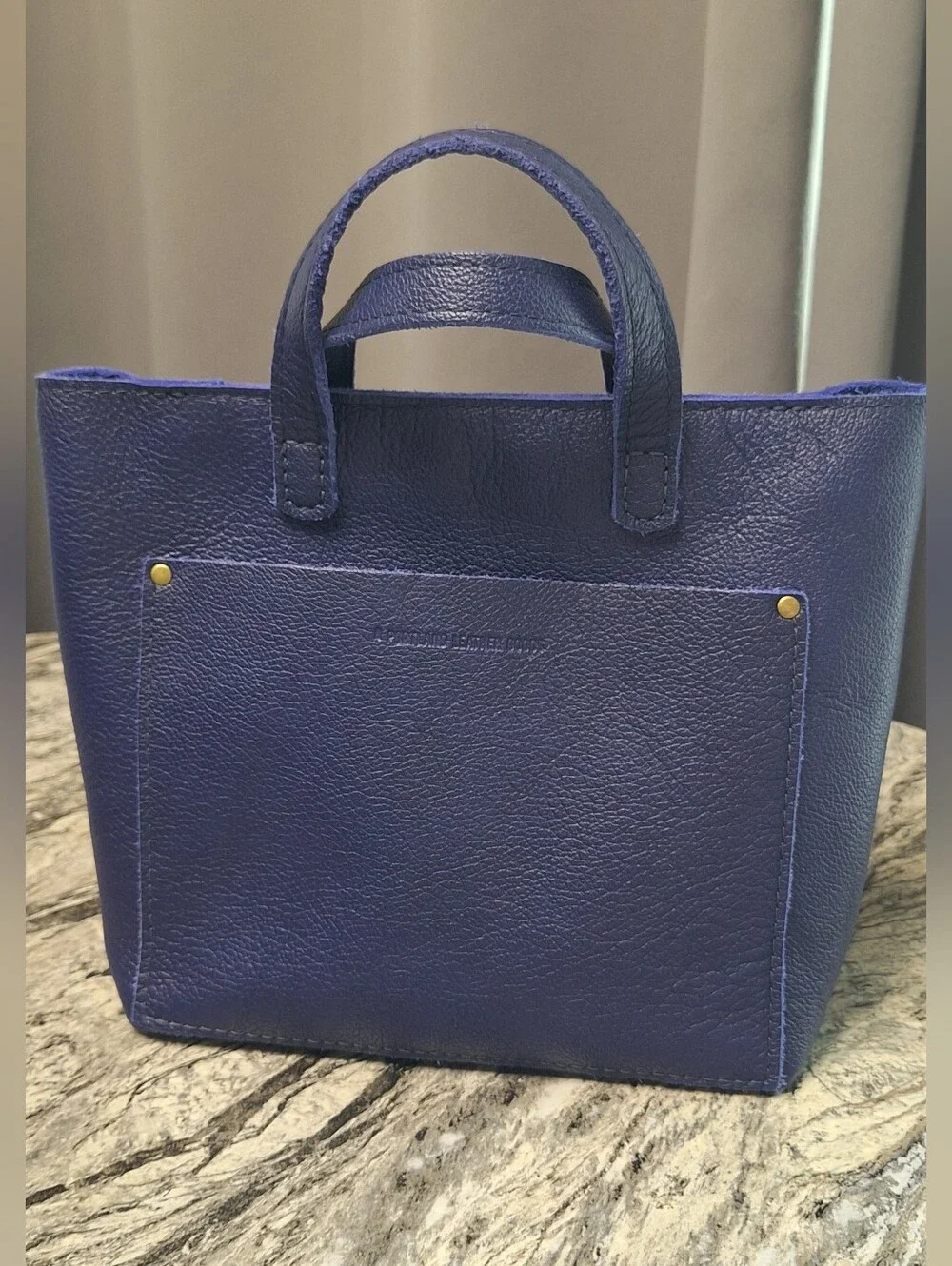 Portland Leather Mini Crossbody Tote, NWOT, COBALT